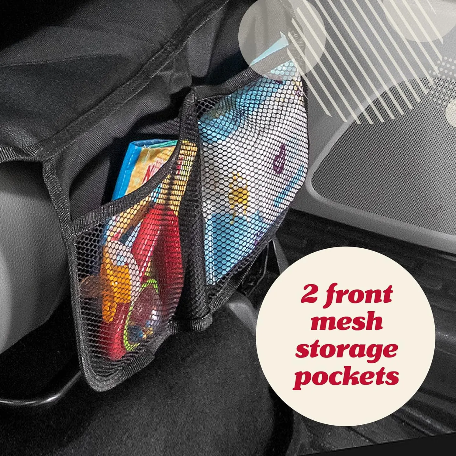Lusso Gear Car Seat Protector (Value 2 Pack) - Thick Padding - Waterproof Car Mat for Leather Interiors with 2 Mesh Storage Pockets - Non-Slip Tan Child Seat Protector