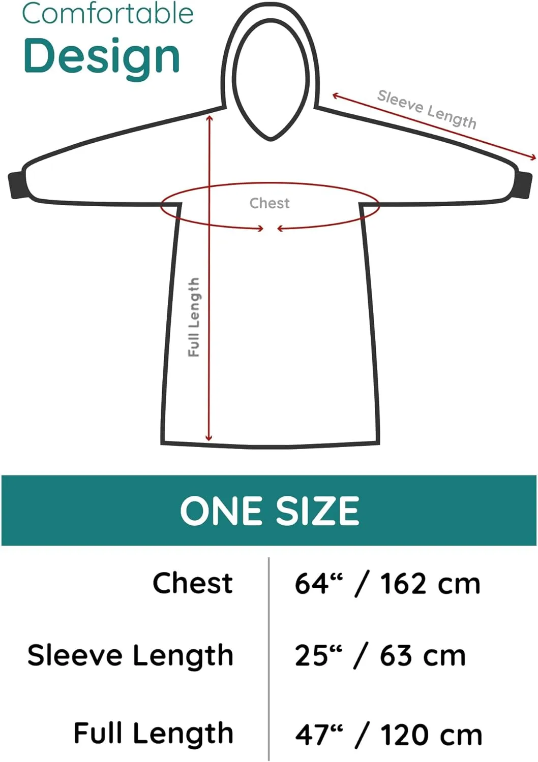 Mad Dog Men's Sherpa Fleece Wearable Blanket Hoodie - Cozy Long Sleeves Hooded Poncho Jacket For Adults, One Size