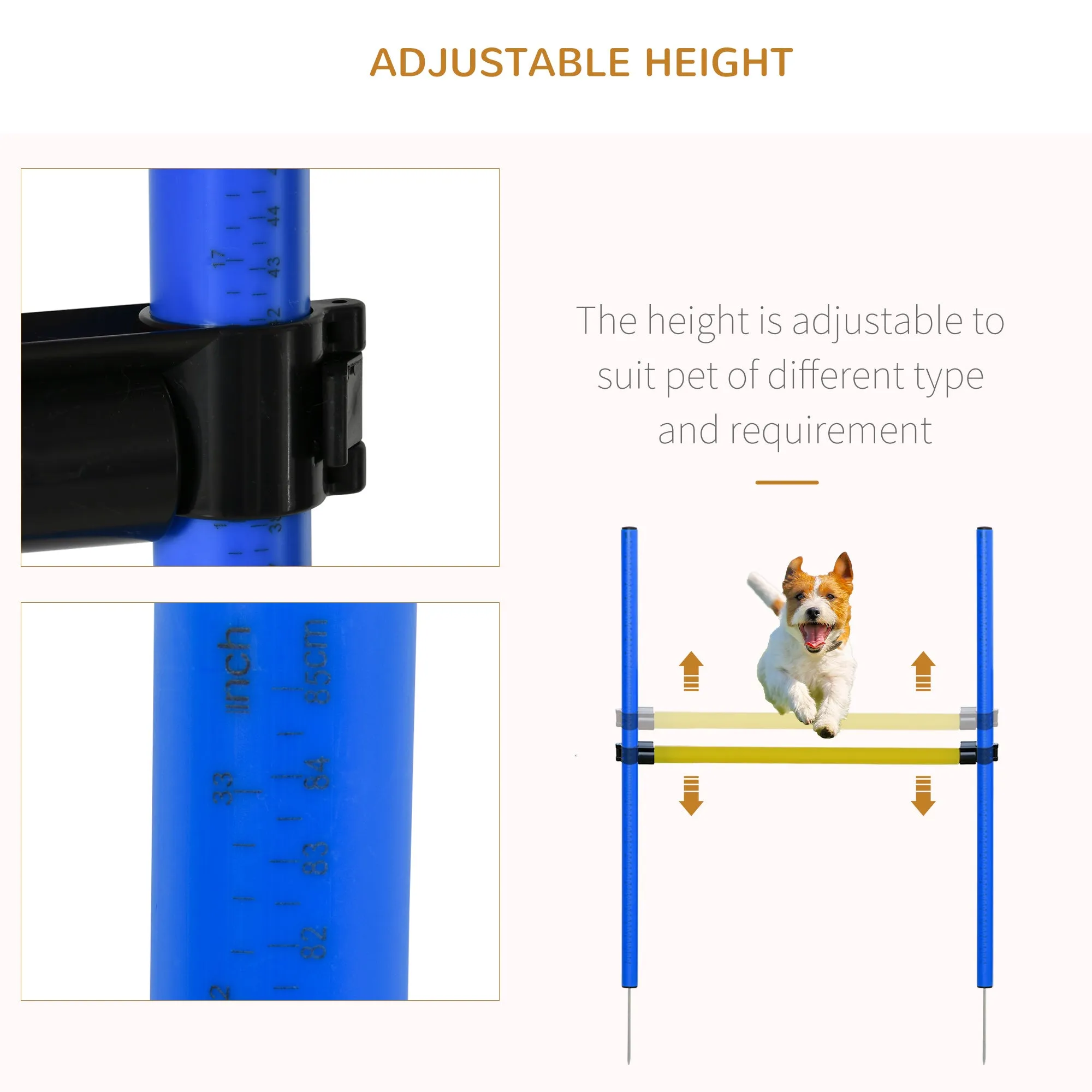 PawHut Pet Agility Training Equipment Dog Play Run Jump (Poles   Hurdle   Tunnel