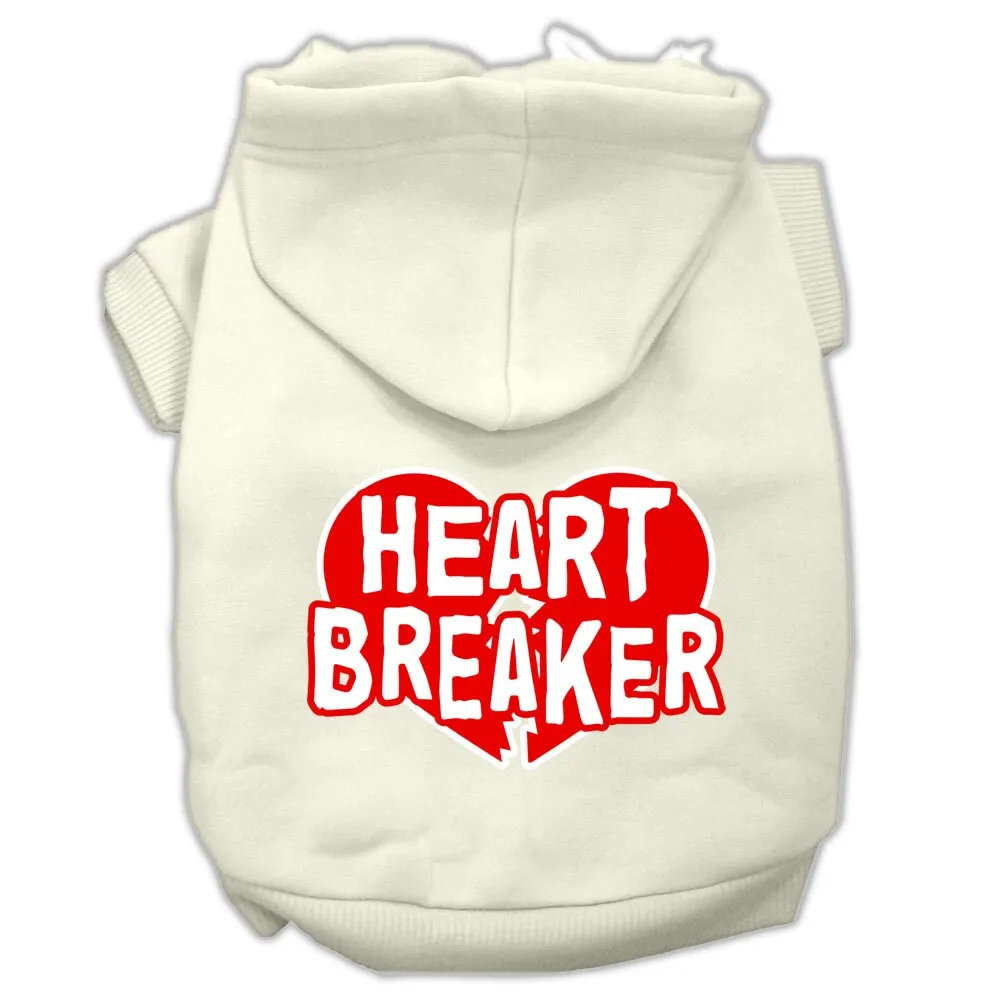 Pet Dog & Cat Hoodie Screen Printed, "Heart Breaker"