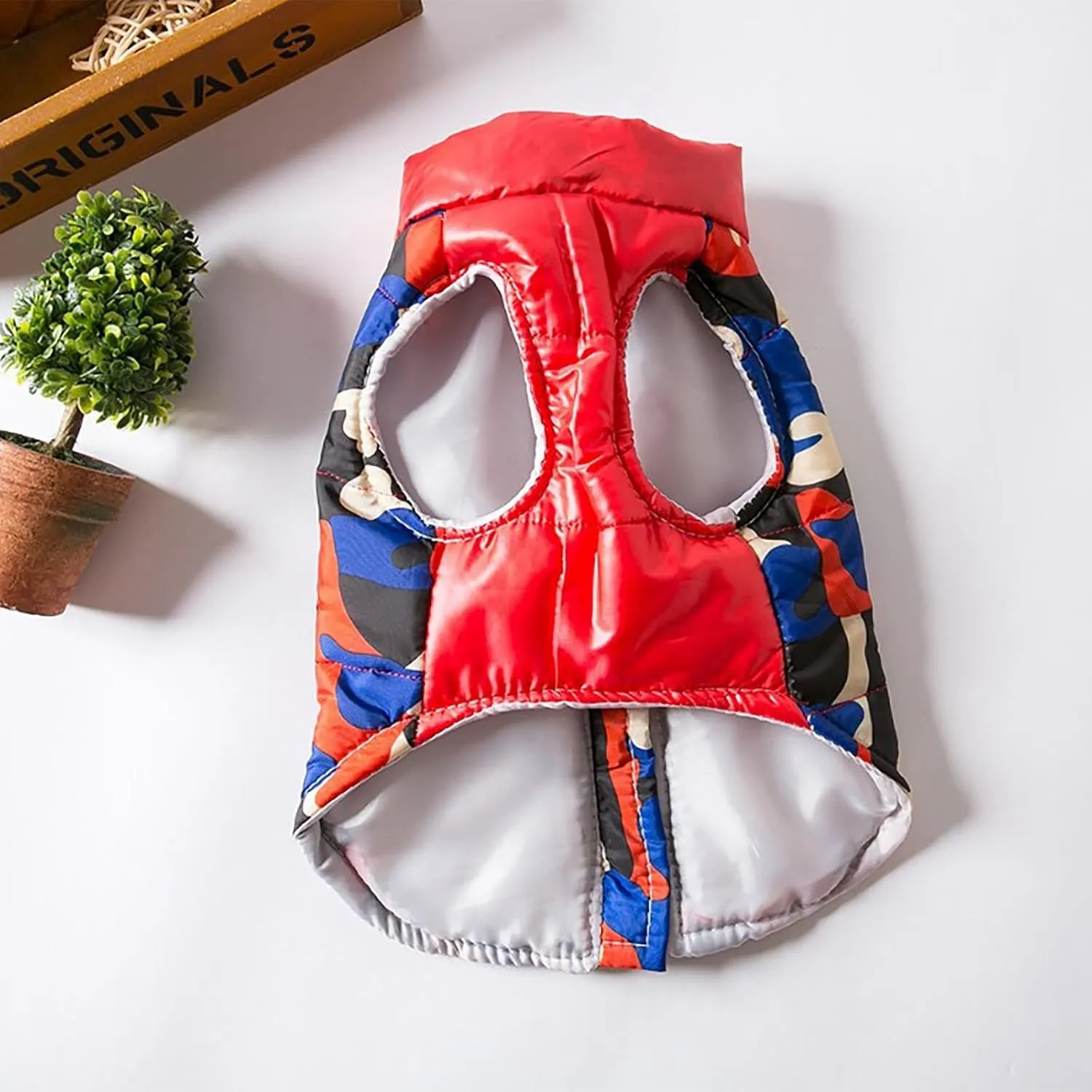 Pet Dogs Costume Jacket Winter Dog Coat Warm Fleece Lined Pet Jumpsuit with D-Ring and Fuzzy Collar Elastic Padded Puppy Snow Clothes