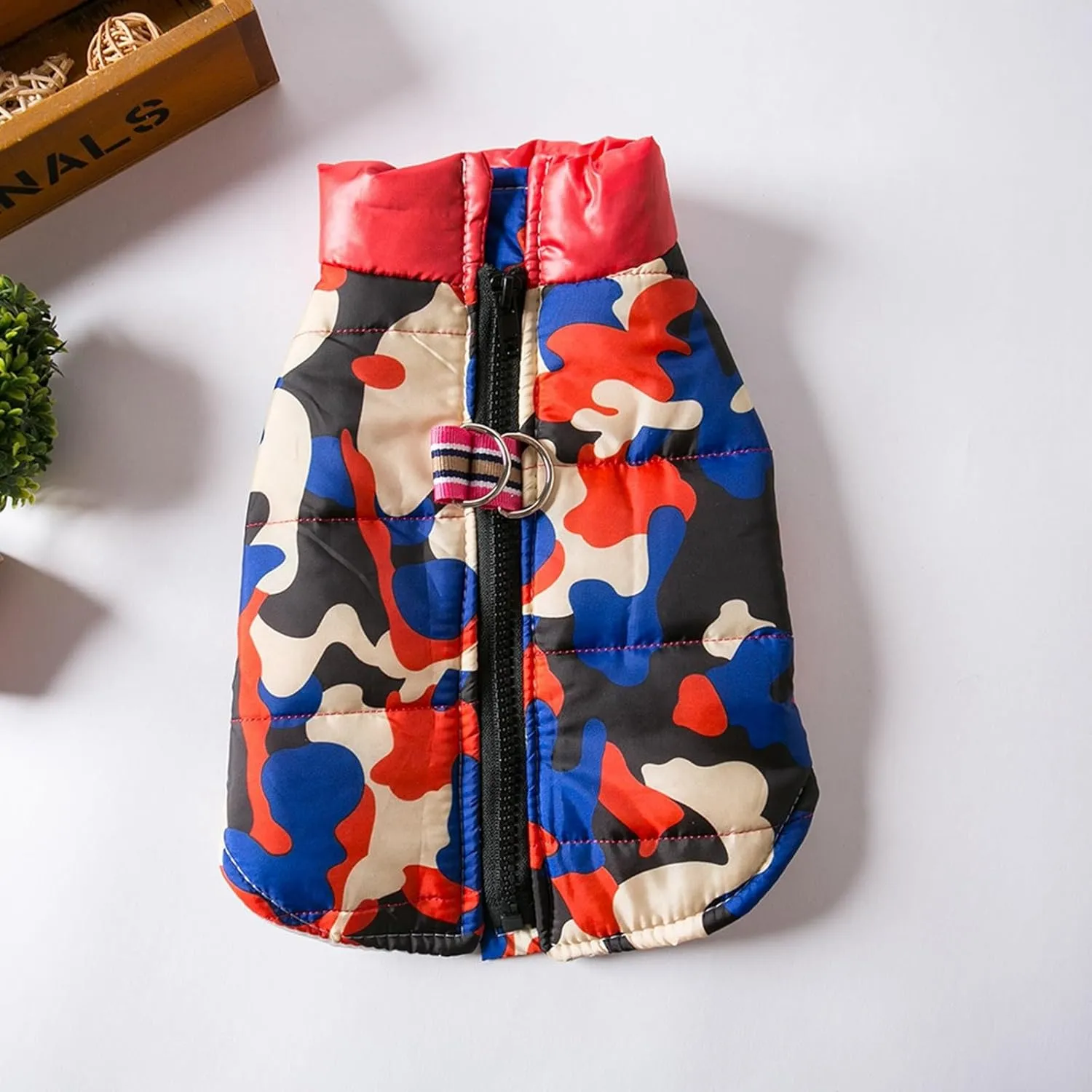 Pet Dogs Costume Jacket Winter Dog Coat Warm Fleece Lined Pet Jumpsuit with D-Ring and Fuzzy Collar Elastic Padded Puppy Snow Clothes