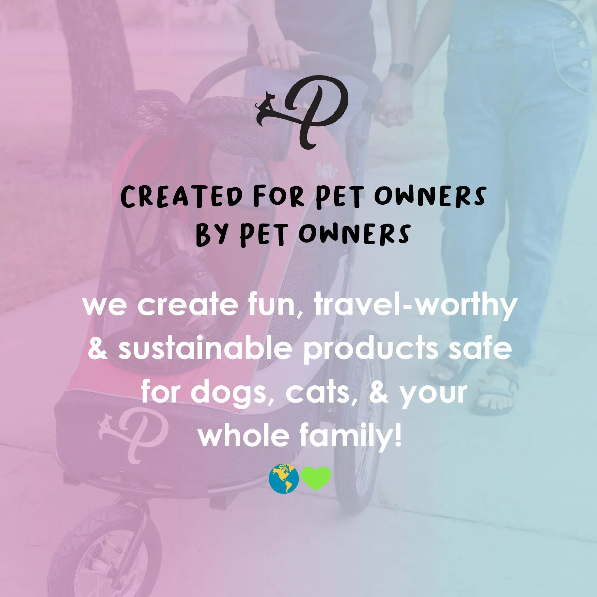 Petique Durable Pet Stroller with Rain/Weather Cover, Large Wheels, Easy Fold, Large Storage Basket, Secure Cup Holder Tray, for Small to Medium Dog, Cat, Bunny, Supports pets up to 55LBS - PINK