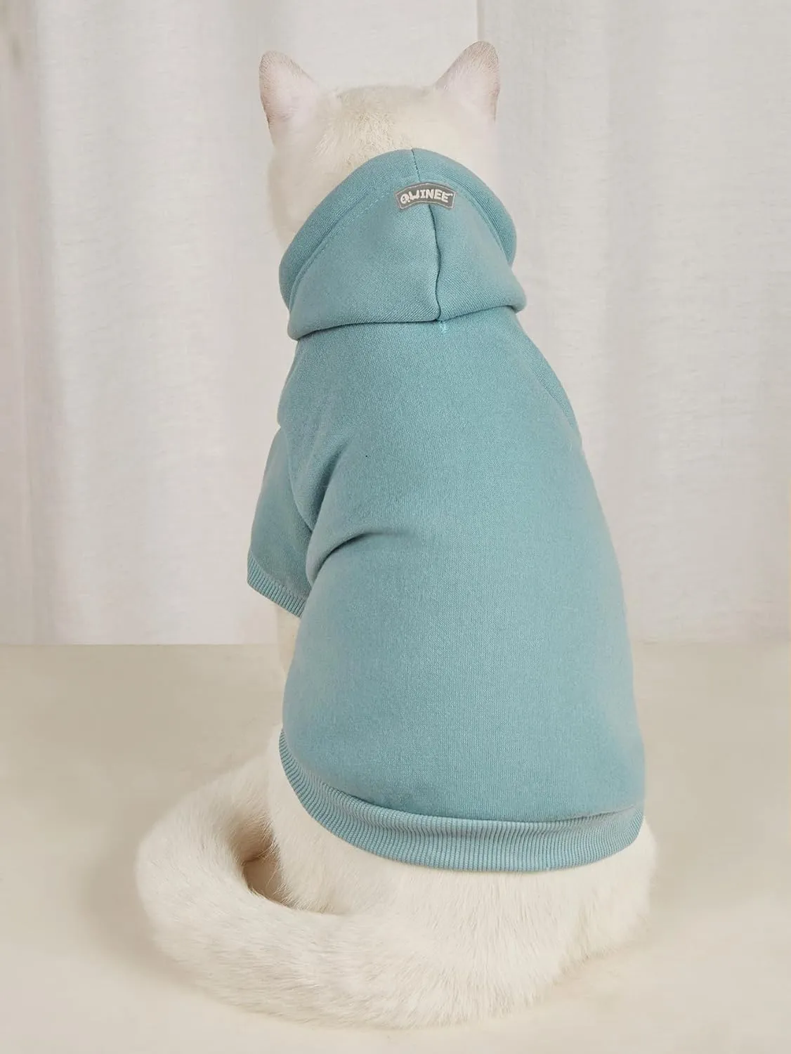 QWEEE 3Pcs Basic Dog Hoodie & Cat Apparel - Dog & Cat Warm Jacket, Shirt & Clothes for Puppy & Kitten - Small & Medium Sizes - Black, Green & Grey Medium