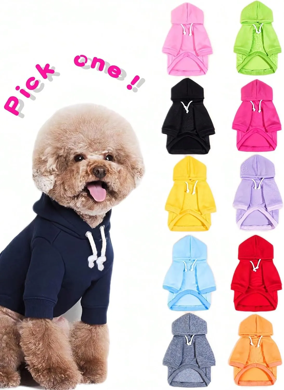 QWINEE Basic Dog Hoodie, Dog Warm Jacket, Cat Apparel, Dog Shirt, Dog Clothes for Puppy Kitten Small Medium Dogs Cats Mauve Purple M