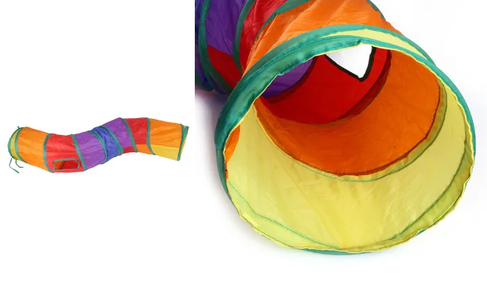Rainbow S-shaped Cat Tunnel