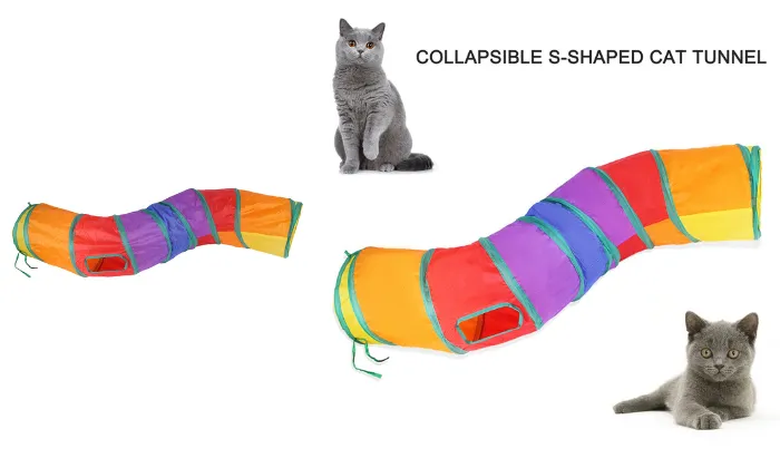Rainbow S-shaped Cat Tunnel
