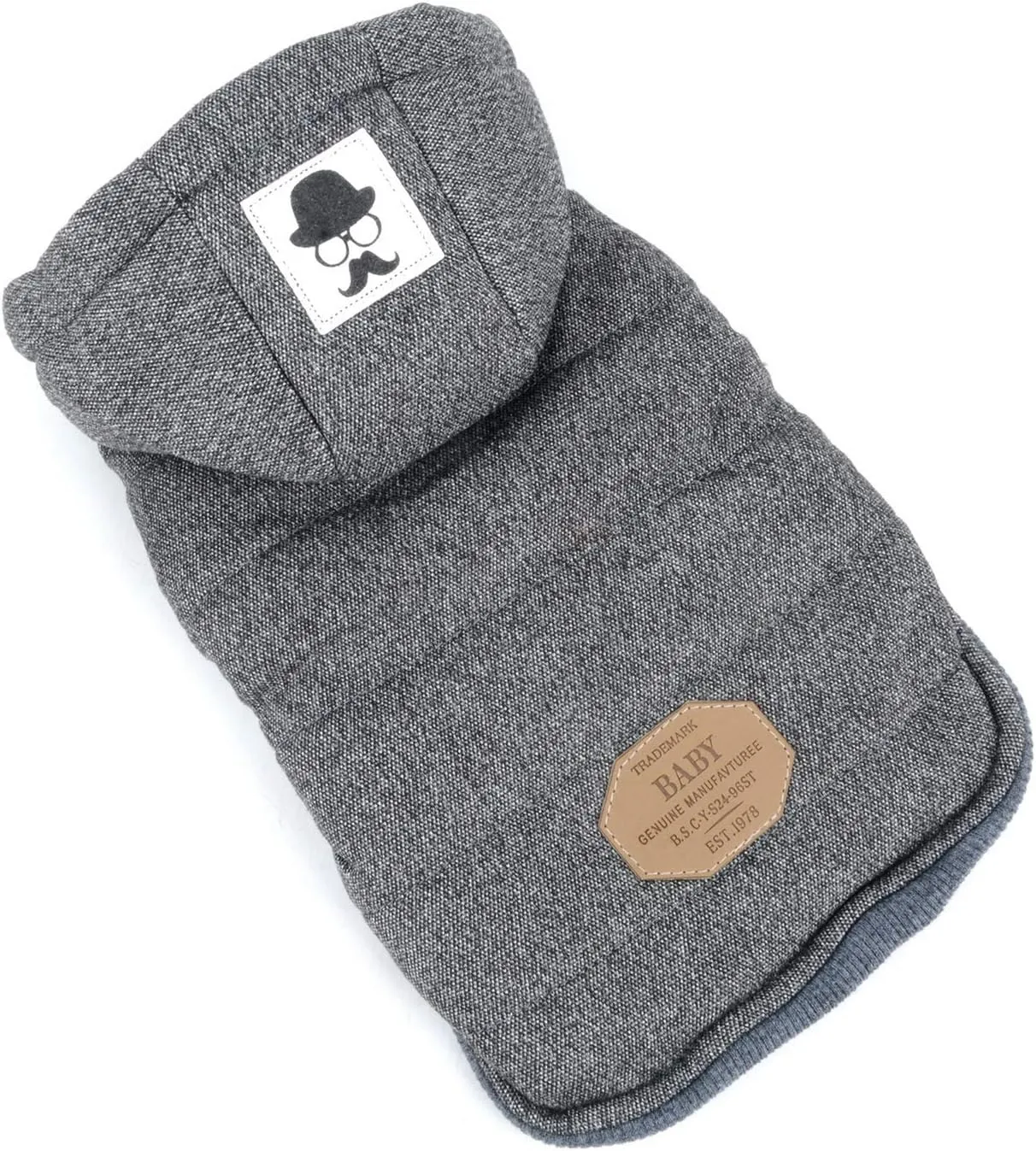 SELMAI Fleece Dog Hoodie Winter Coat for Small Boy Dog Cat Puppy Cotton Hooded Jacket Chihuahua Clothes Grey M