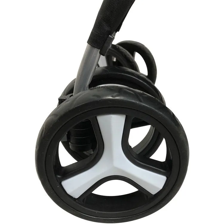 Single Four-Wheel Pet Stroller for Pets 33 Lbs. and Under with Storage Basket - Black
