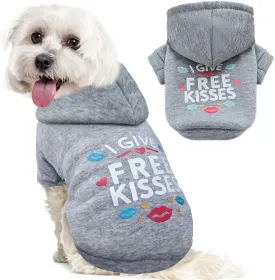 Small Dog Hoodie Clothes Warm Fleece Dog Sweater for Small Dogs Cats Boy Girl Cute Grey Puppy Sweatshirt with Leash Hole Fall Winter XS Pet Outfit Costume Chihuahua Yorkie Shihtzu(Grey,XL)