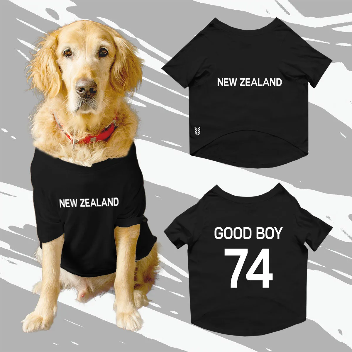 T-20 Cricket World Cup 2024 Customizable Dog Sports Crew Neck T-shirt/Jersey Team New Zealand With Customizable Dog Name and Jersey Number