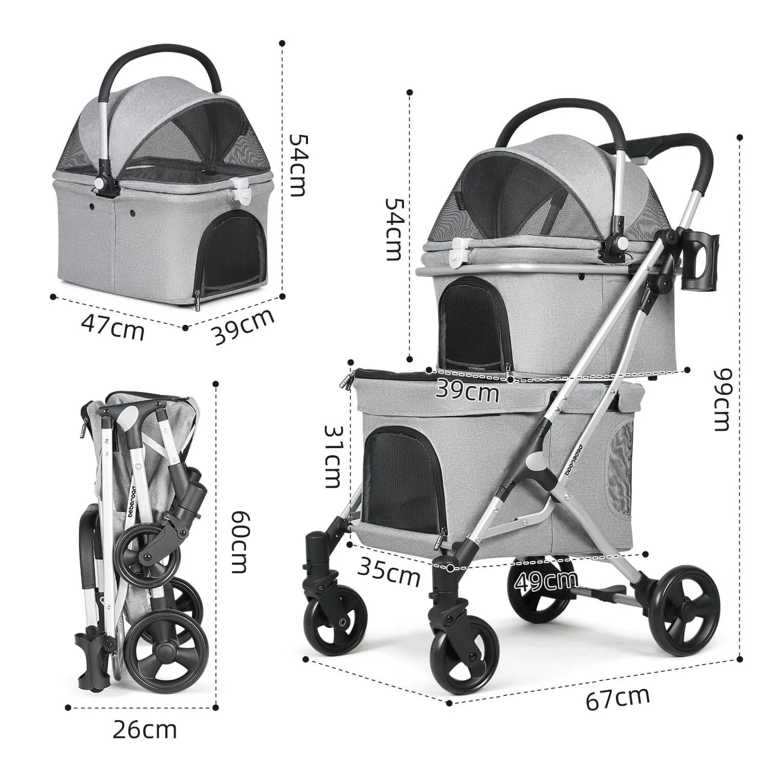 T1 Double Pet Stroller