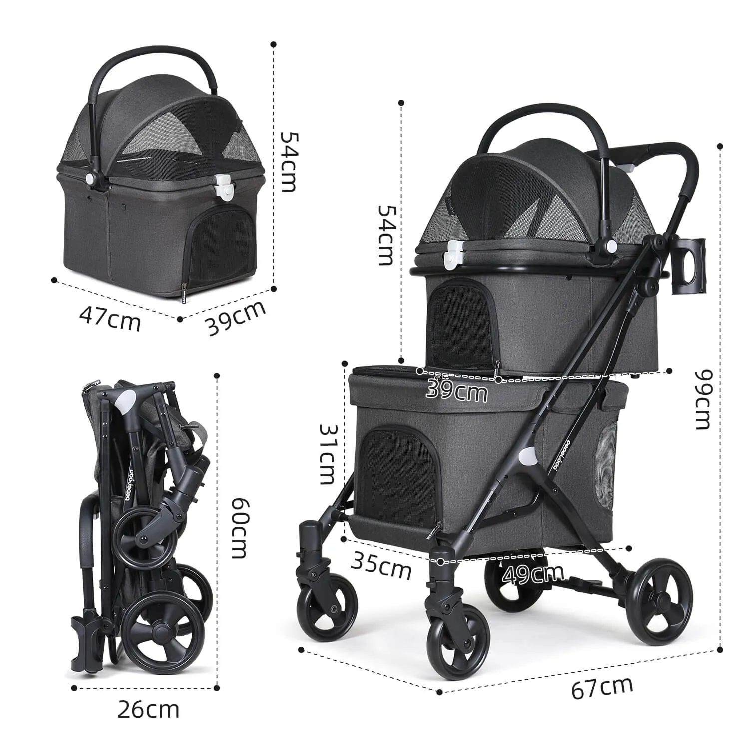 T1 Double Pet Stroller
