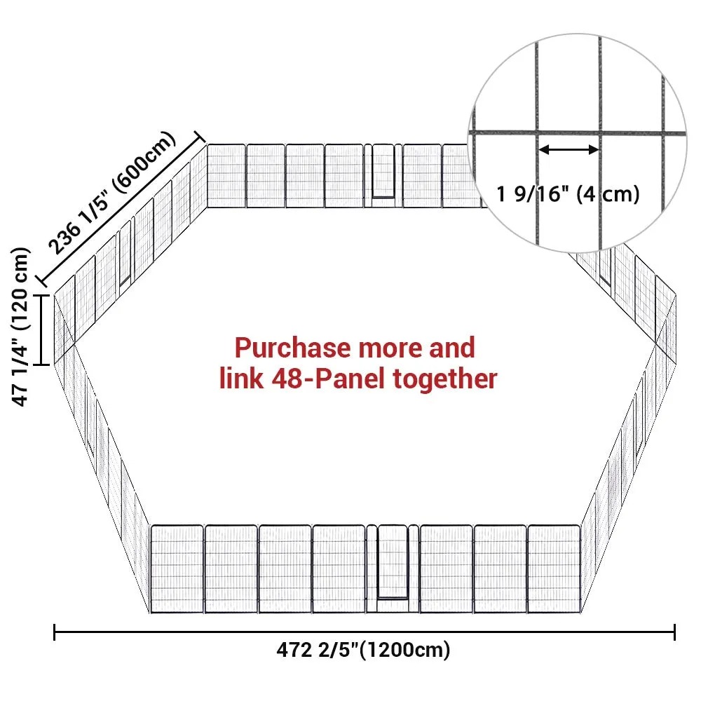 TheLAShop Heavy Duty Dog Kennel Playpen 47"H 8-Panel