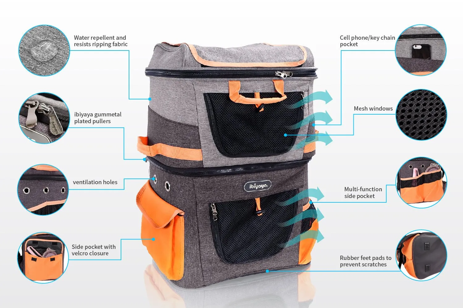 TWO-TIER HANDSFREE PET BACKPACK CARRIER
